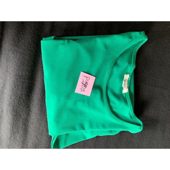 Green Button-Accent Short Sleeve Top By 89th & Madison Womens Size Large - Picture 9 of 9